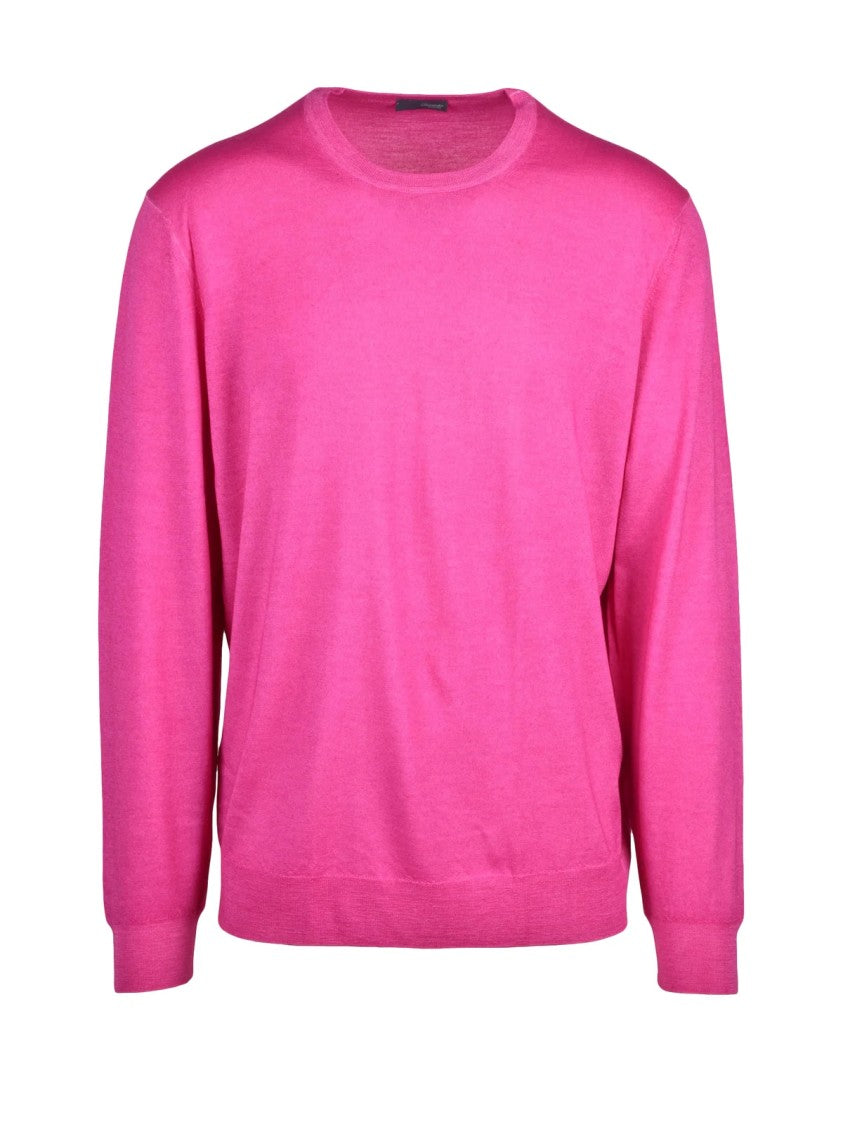 Drumohr Fuchsia Extrafine Merino Wool Crewneck Sweater