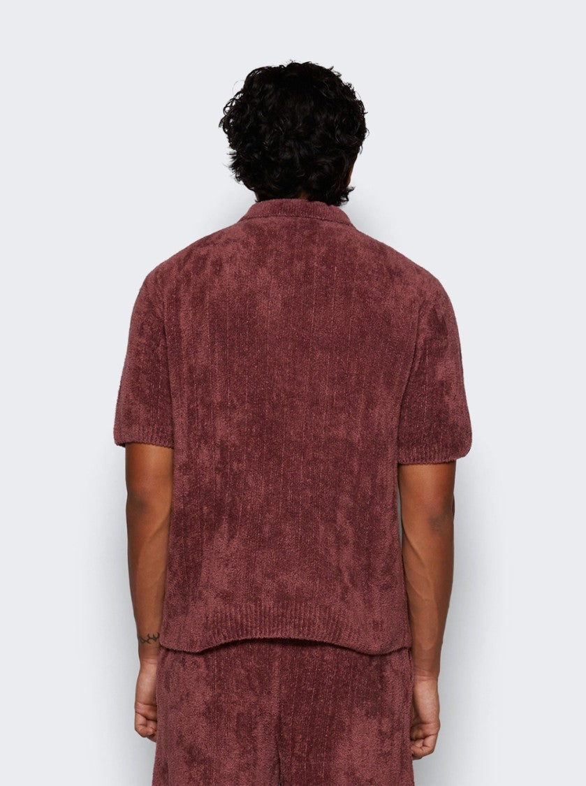 The Elder Statesman Chenille Rib Polo Shirt Napa