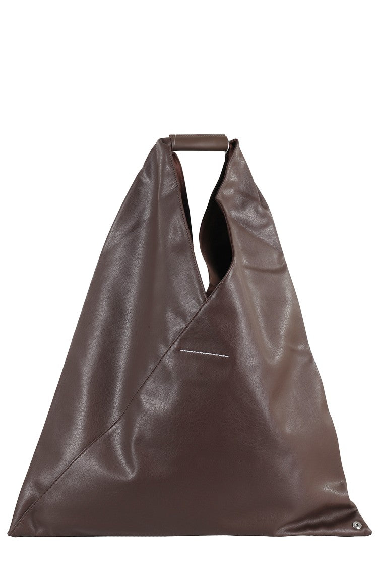 Mm6 By Maison Margiela Minimalist Burgundy Handbag With Triangular Design