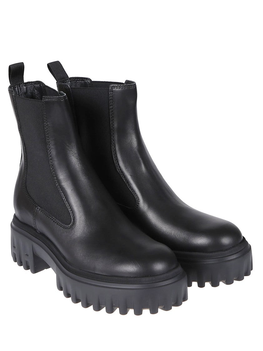 Hogan Black Calf Leather H700 Chelsea Boots