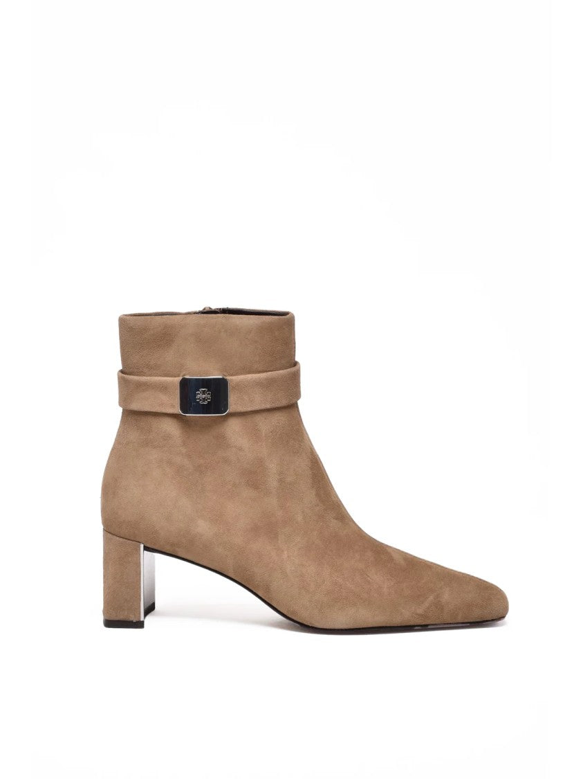 Tory Burch Beige Suede Georgia Ankle Boots