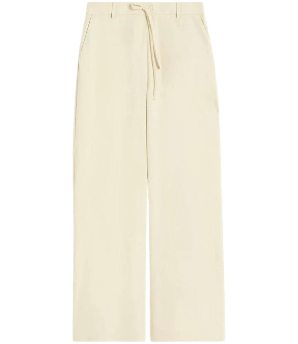 Max Mara Ivory White Mmlagoraio Polyamide Trousers