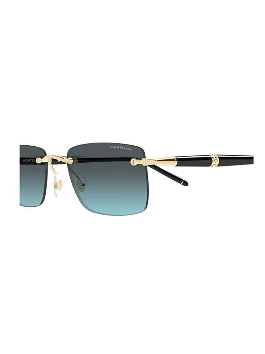 Montblanc Rimless Sunglasses With Rectangular Gradient Lenses