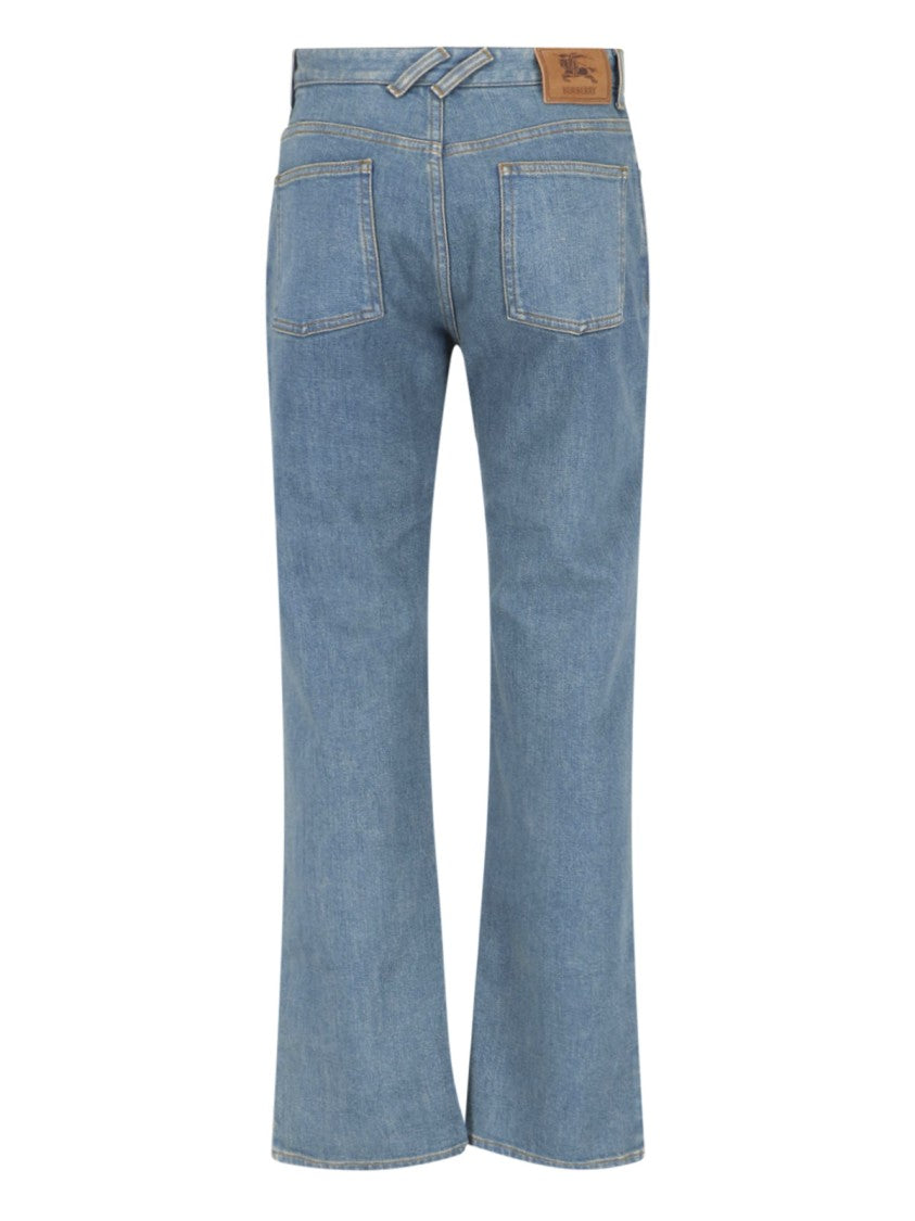 Burberry Bootcut Jeans In Blue Cotton Denim