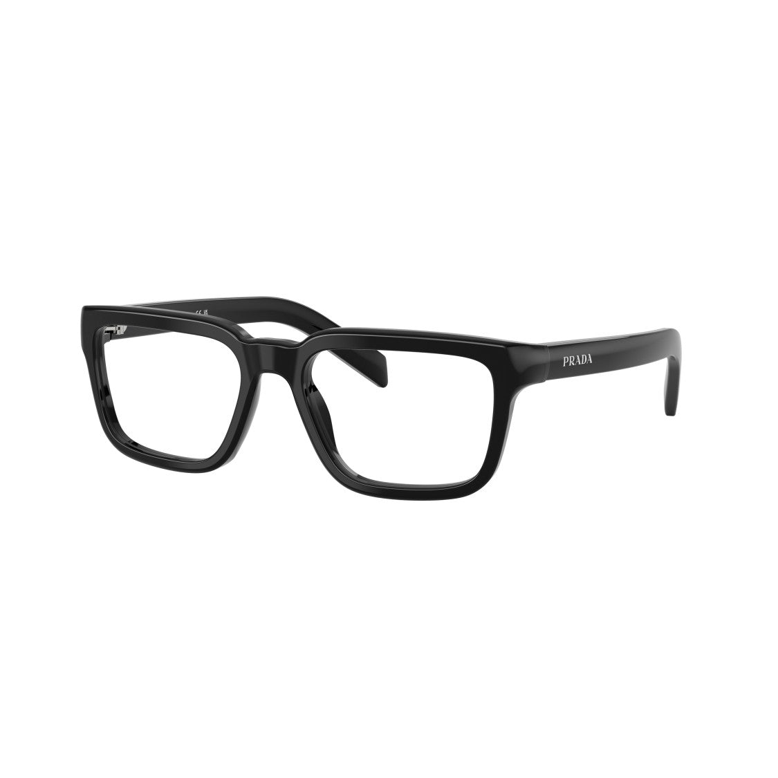 Prada Rectangular Frame Sunglasses With Glossy Black Acetate Finish