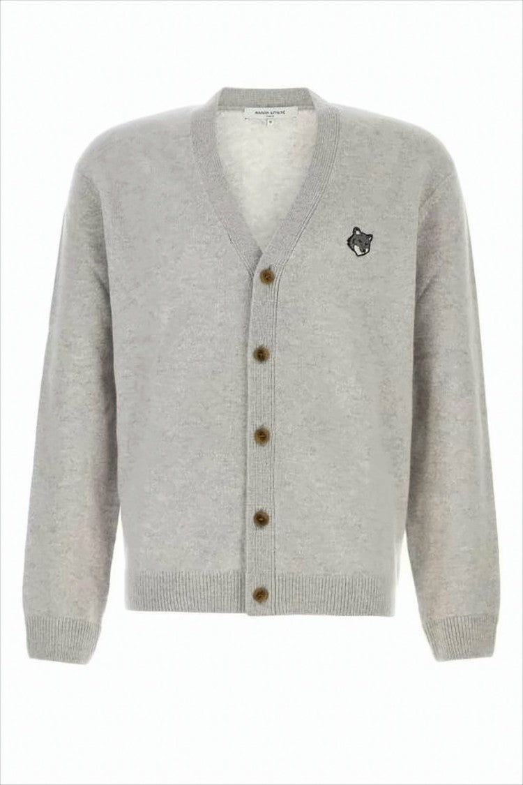Maison Kitsuné Lambswool Cardigan With Relaxed Fit