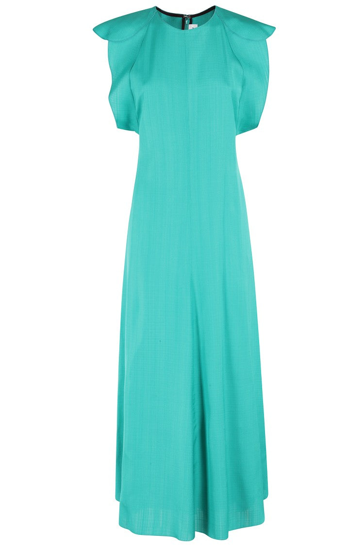 Victoria Beckham Folded Cap Sleeve Midi Dress