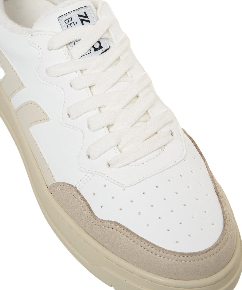 Zeta Beige Sneakers With Smooth And Textured Surfaces
