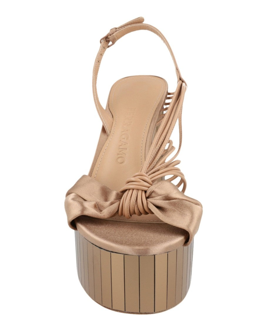 Ferragamo Sabrina Mirrored Platform Heels