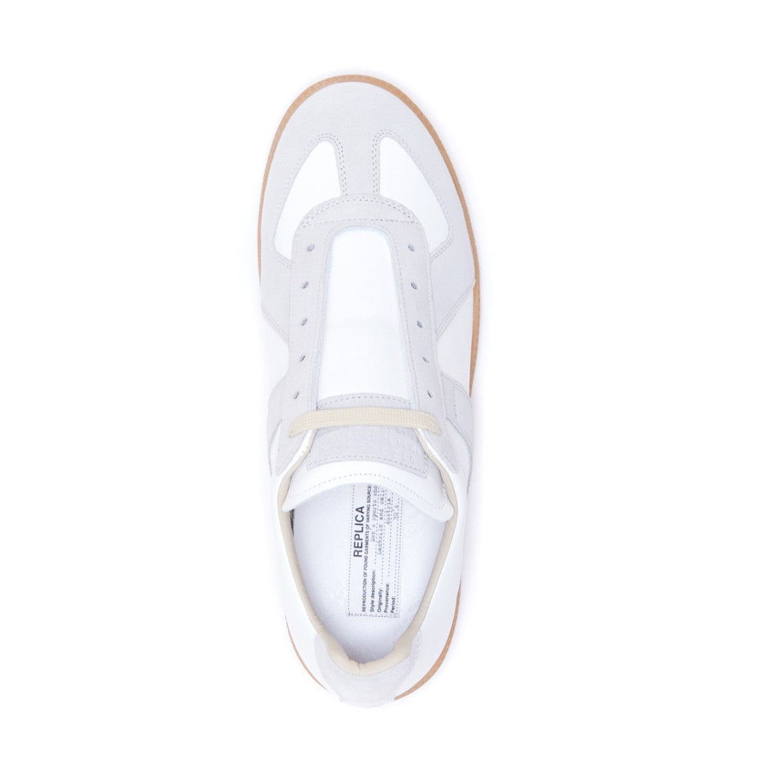 Maison Margiela Low-Top White Leather Sneakers With Contrasting Panels