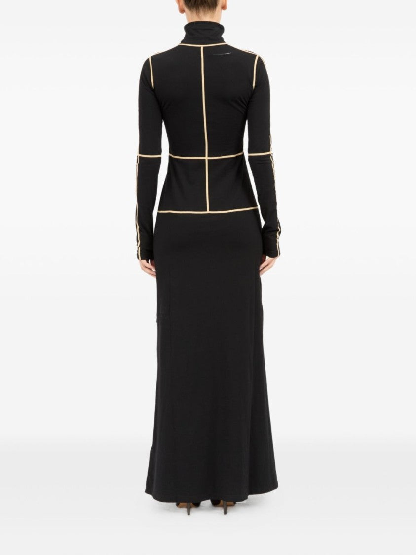 Mm6 By Maison Margiela Long Black Fitted Dress
