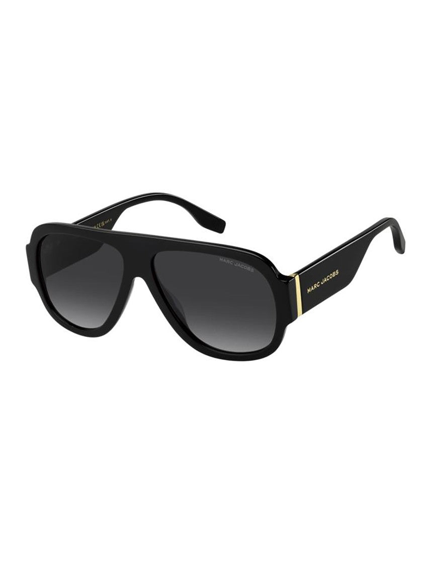 Marc Jacobs Oversized Black Acetate Sunglasses With Gold Accents