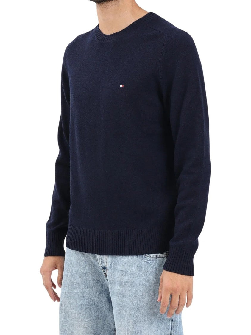 Tommy Hilfiger Blue Pure Wool Crewneck Sweater