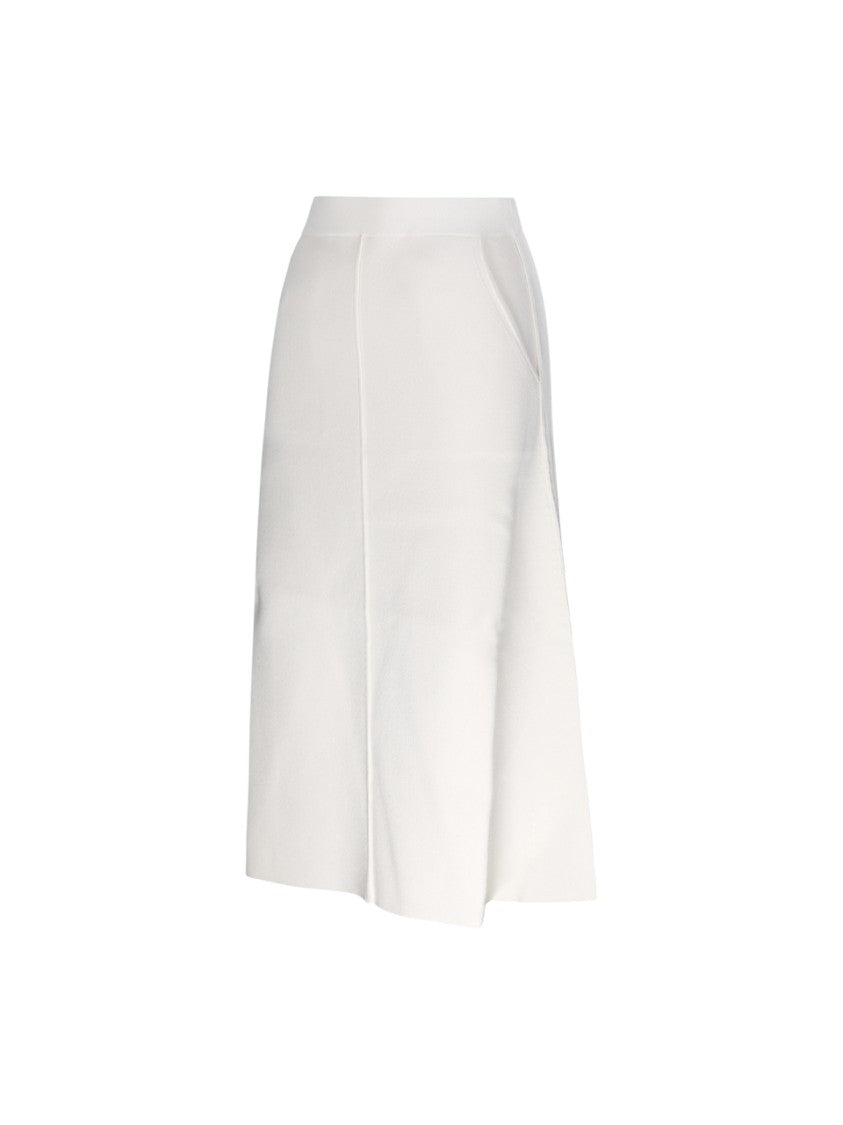 Max Mara Mid-Length A-Line Knitted Skirt With Subtle Side Slits