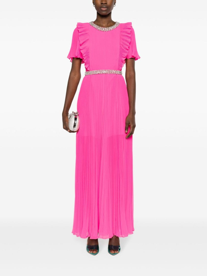 Self-Portrait Maxi Dress With Pleated Fabric