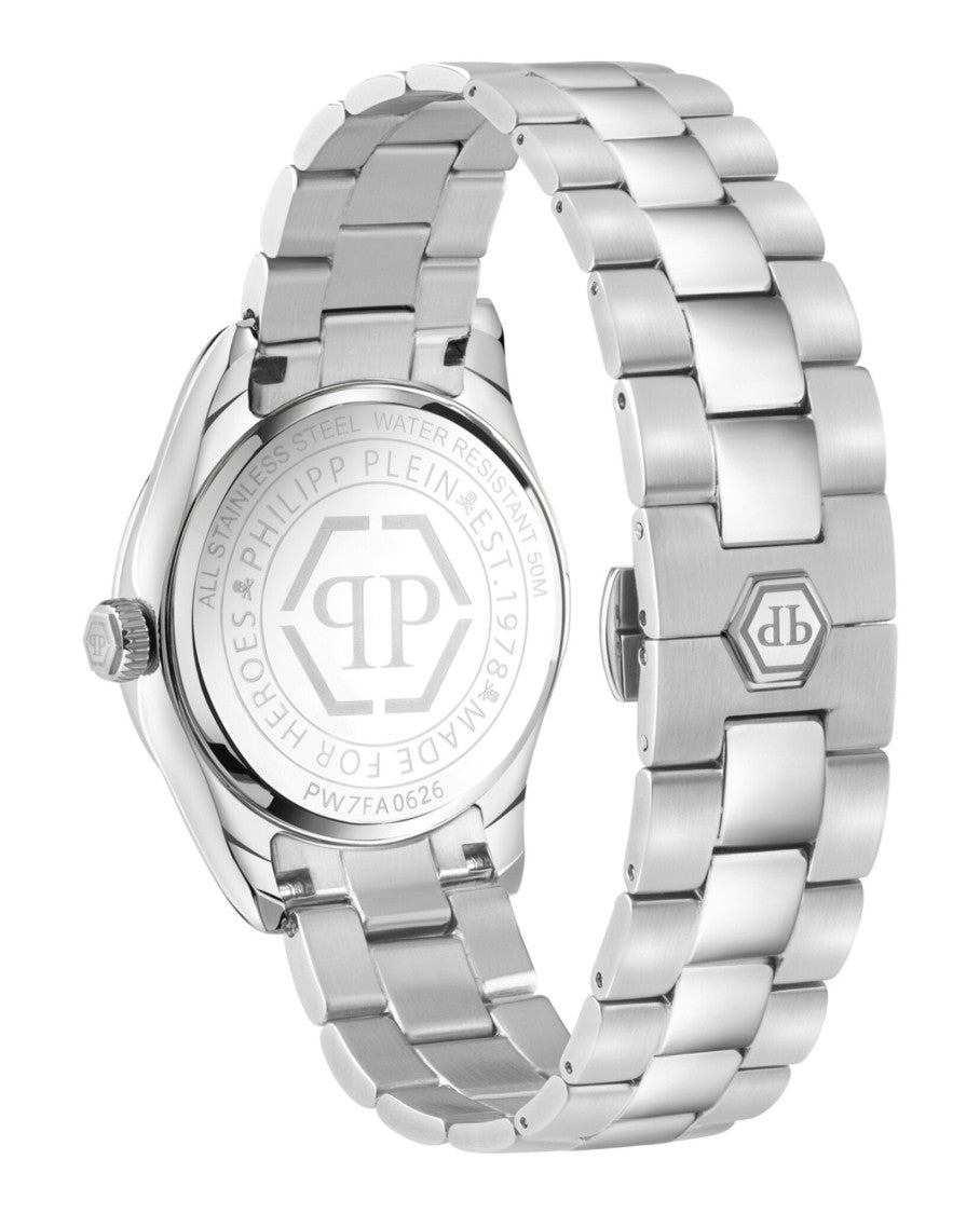 Philipp Plein Queen Supreme Crystal Quartz Watch With Multi Guilloche Dial