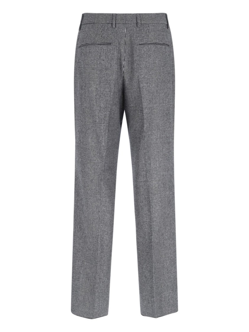 Tagliatore Double-Breasted Houndstooth Suit With Signature Silver Details