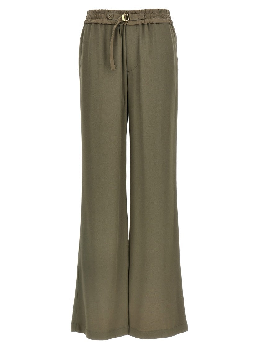 Ami Wide Leg Trousers With Adjustable Strap