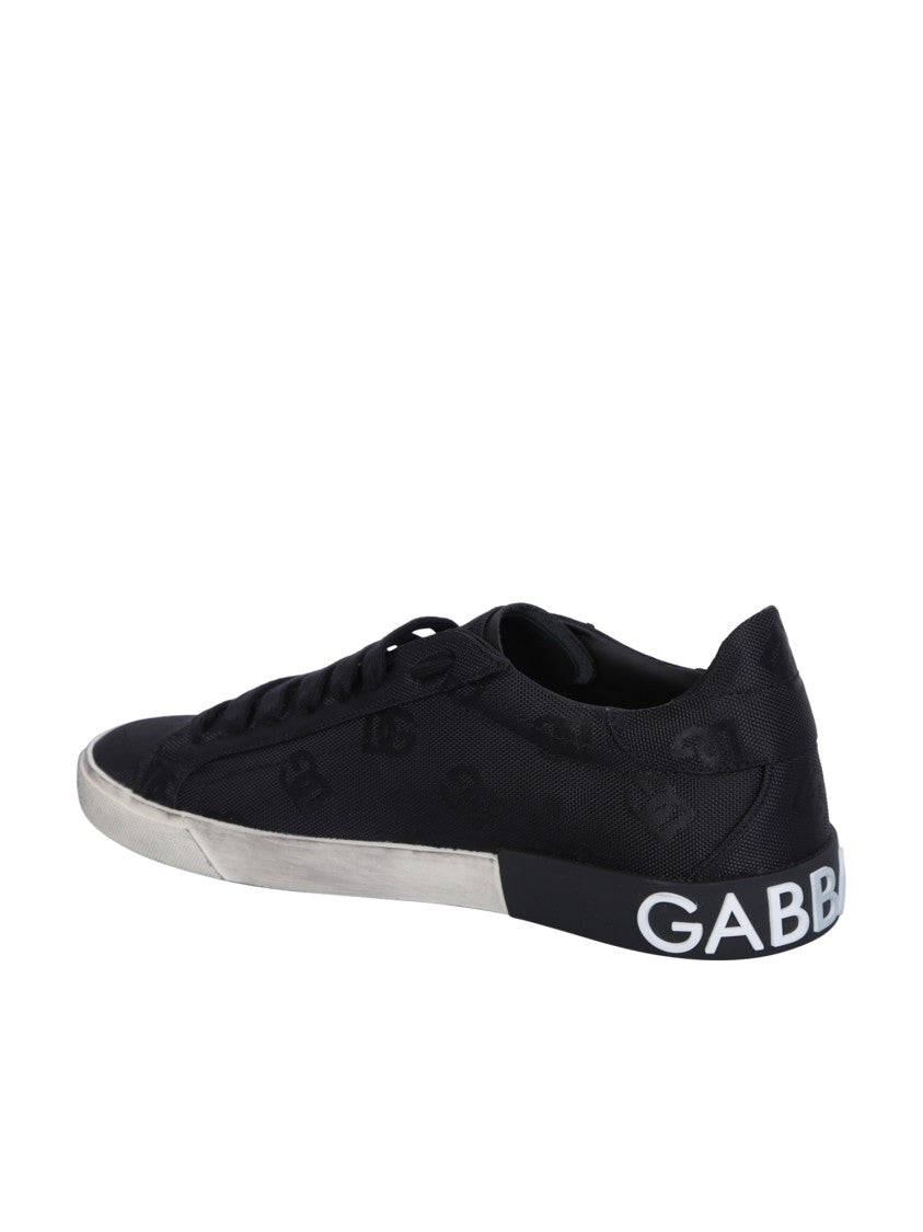Dolce & Gabbana Black Leather Sneakers