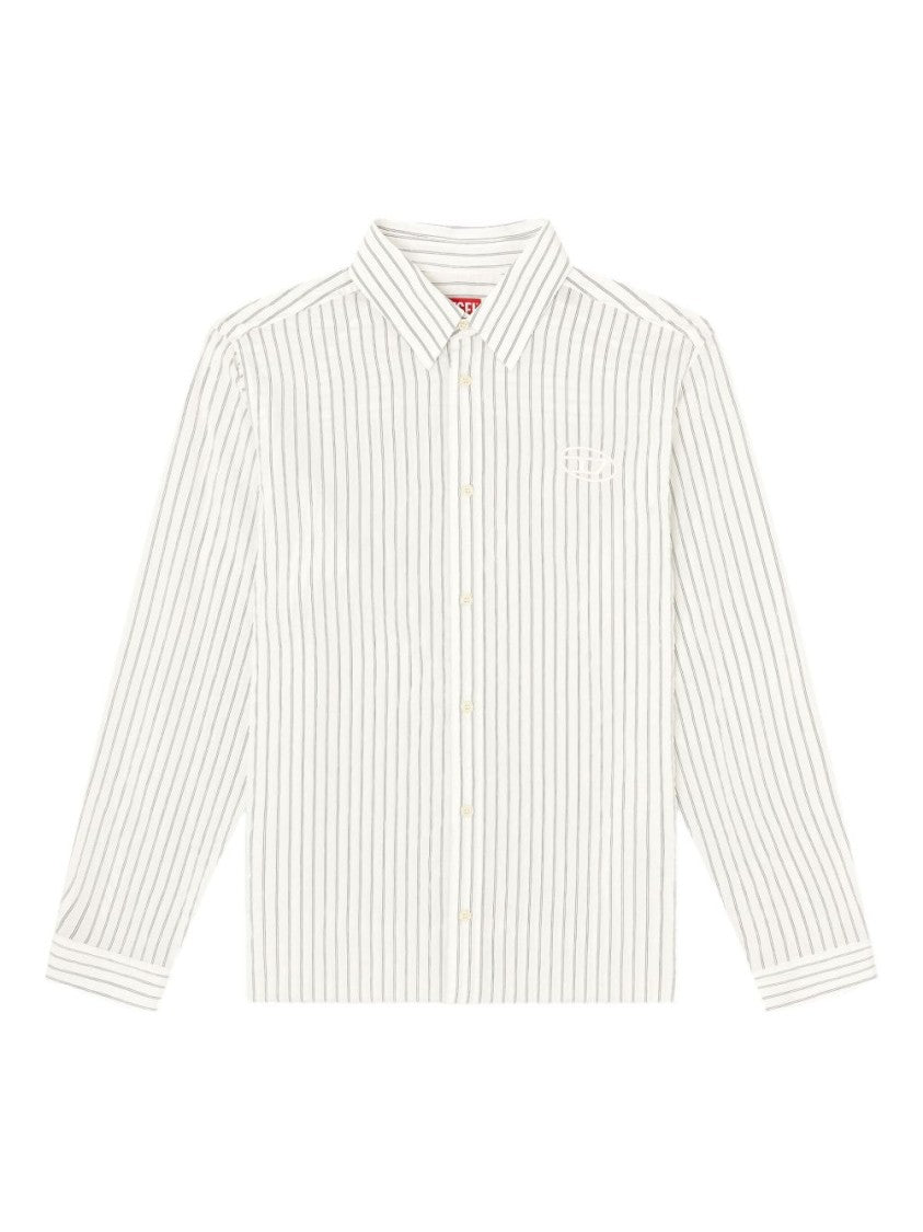 Diesel Grey White Striped Shirt