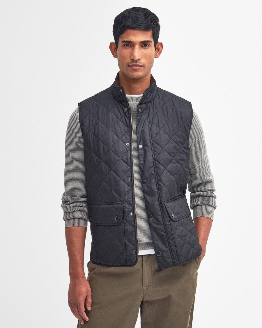 Barbour Navy Diamond-Quilted Vest