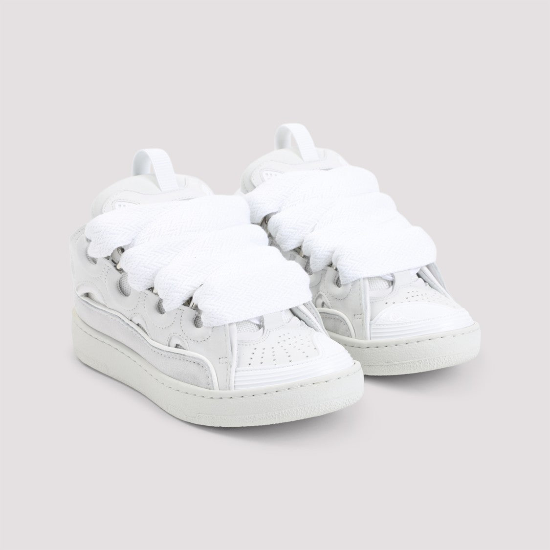 Lanvin 90S-Inspired Calf Leather And Mesh Lanvin Sneakers