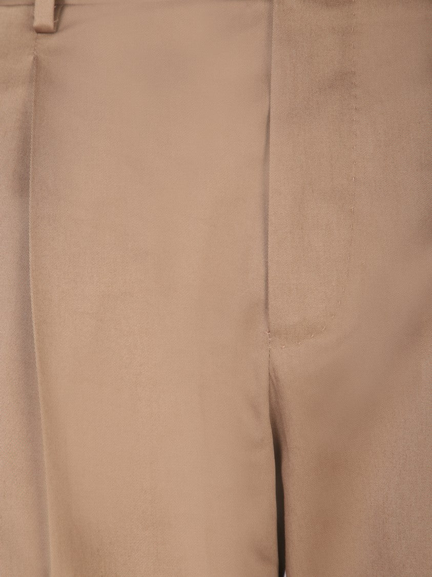Pt Torino Beige Cotton Trousers