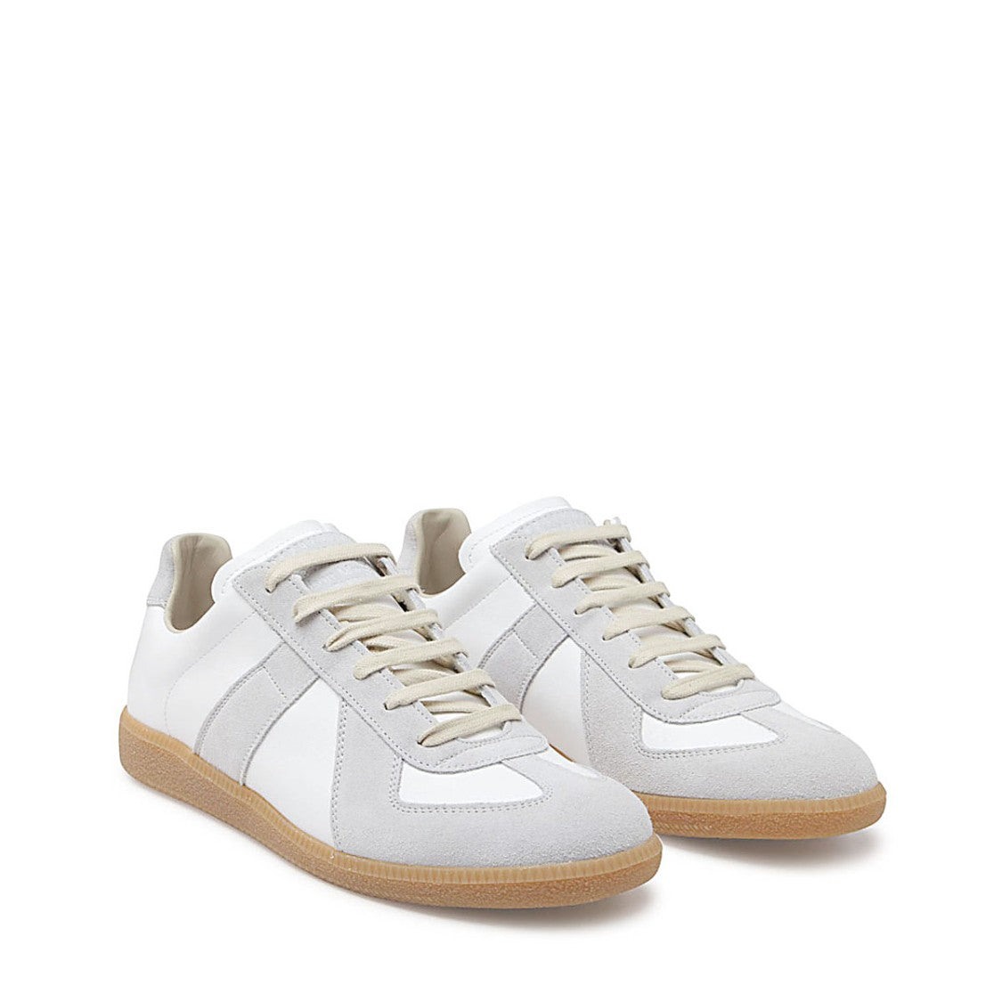 Maison Margiela White And Grey Leather Replica Sneakers