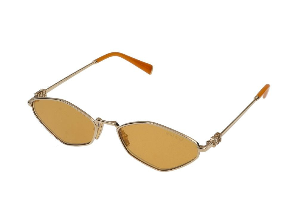 Miu Miu Gold Irregular Geometric Sunglasses