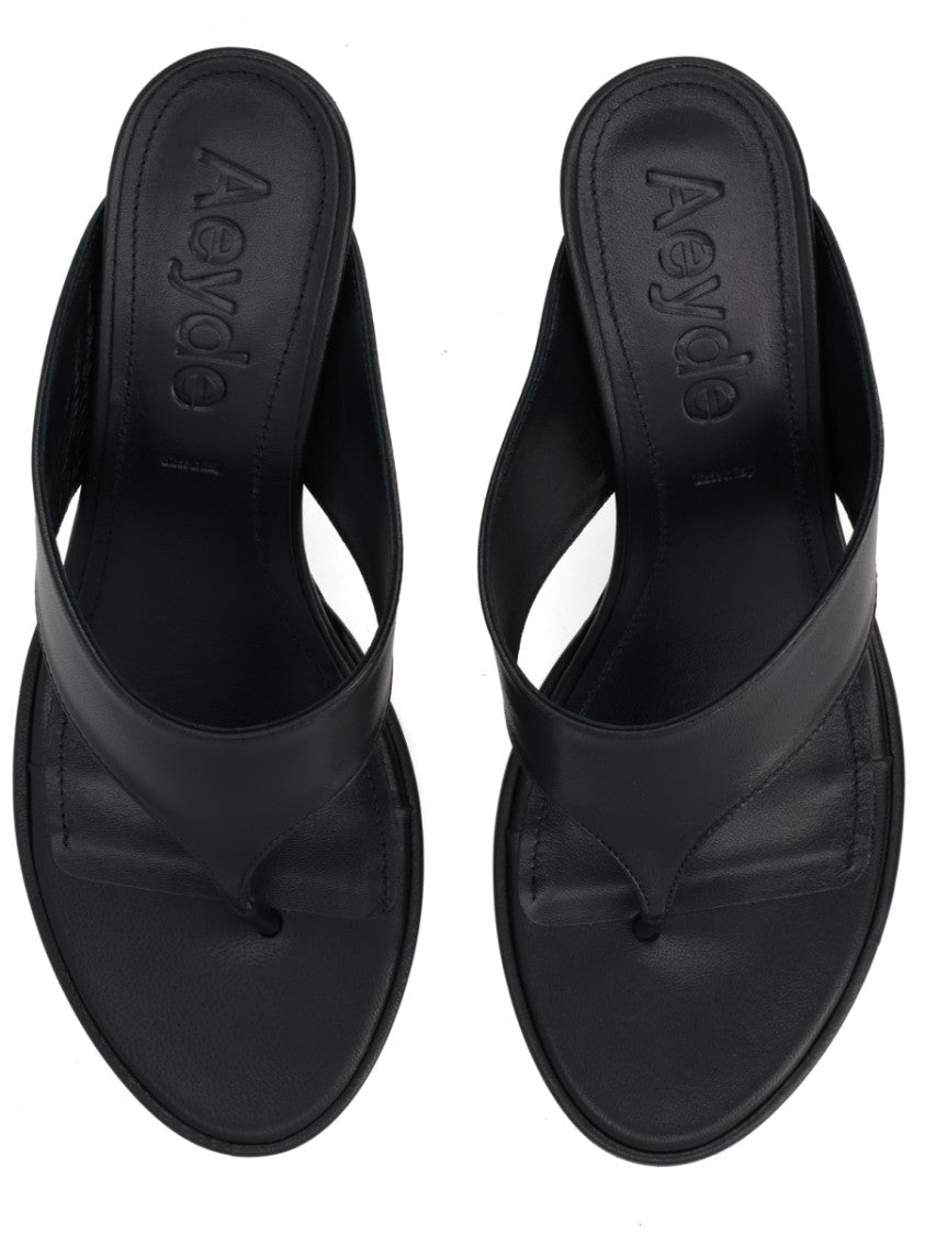 Aeydē Neutrals Olenna Thong Nappa Sandals