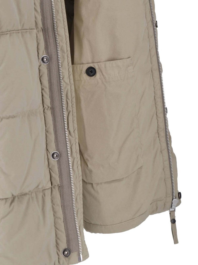Massimo Osti Studio Grey Quilted Padded Down Jacket