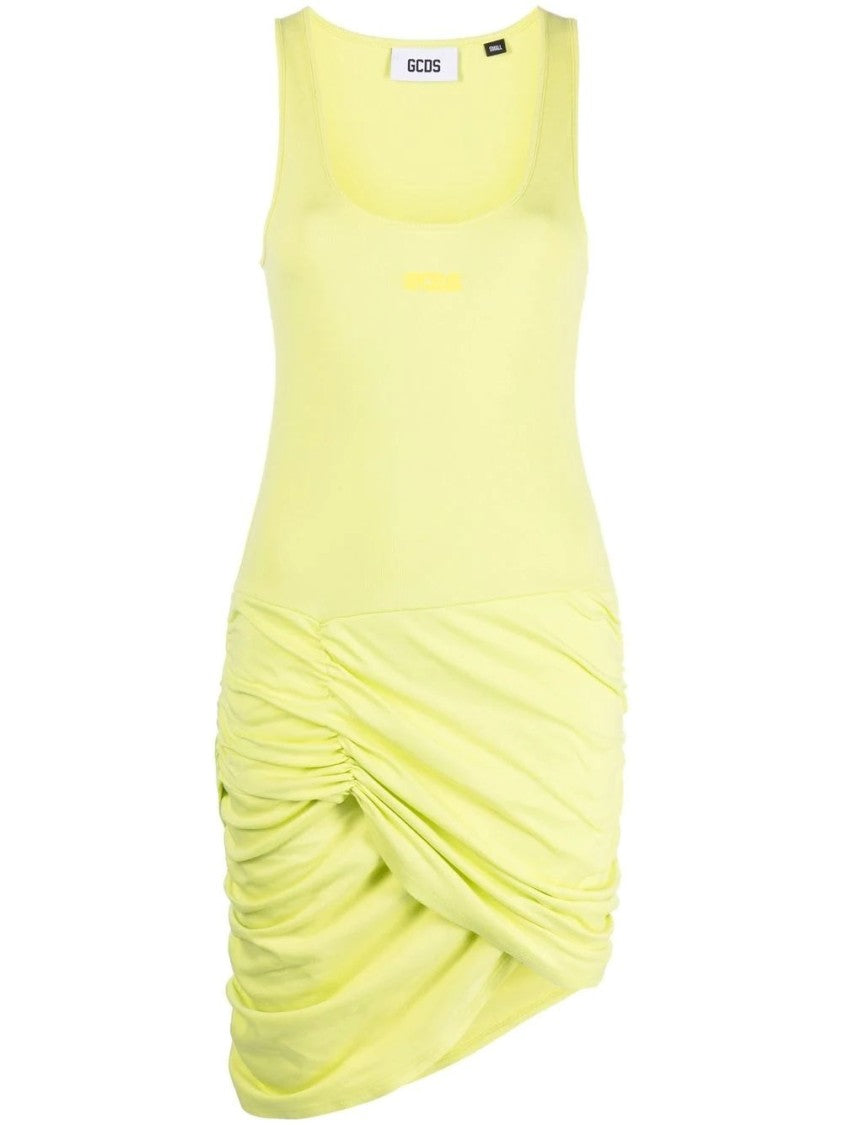 Gcds Fitted Green Jersey Mini Dress