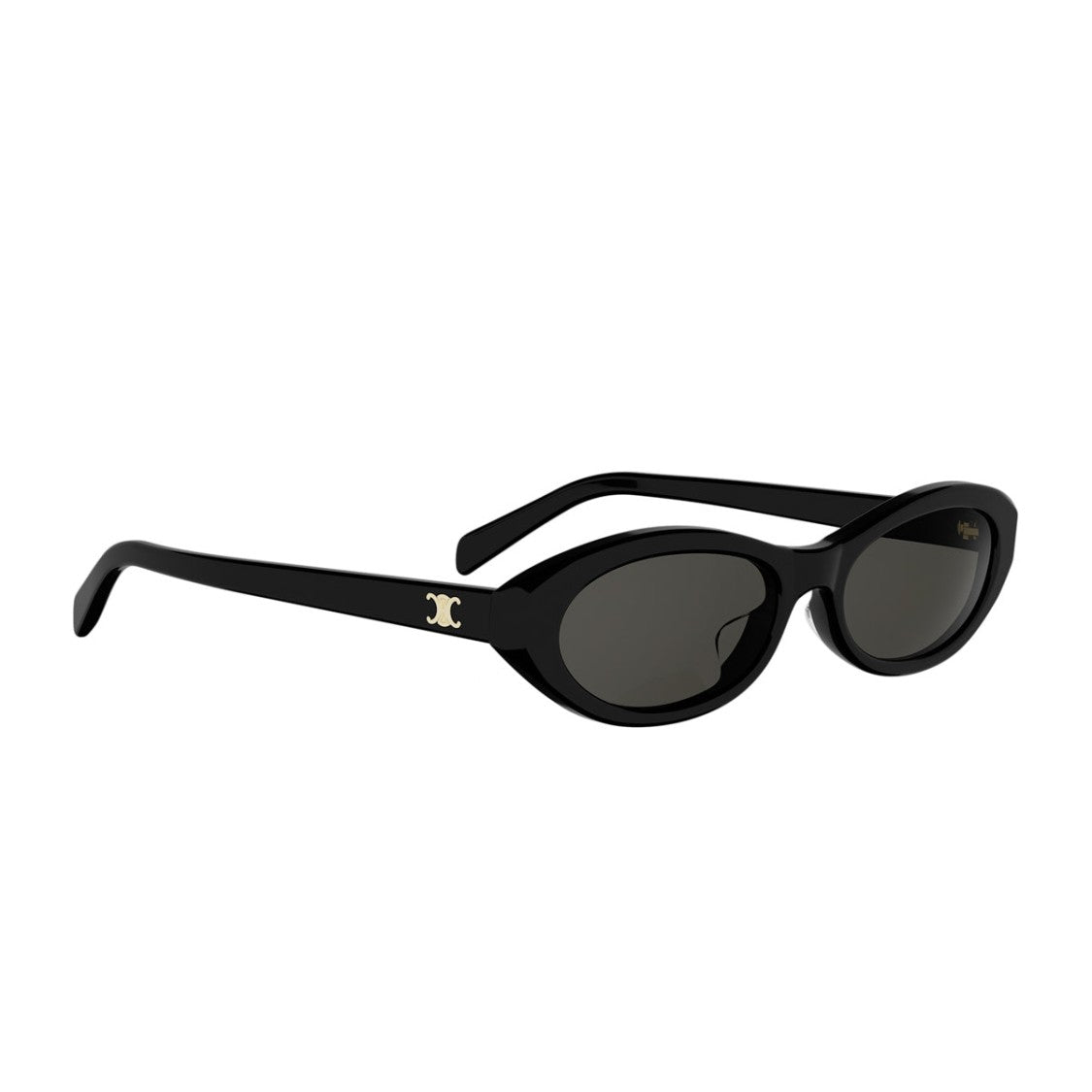 Thélios S.P.A Black Triomphe Recycled Acetate Oval Sunglasses