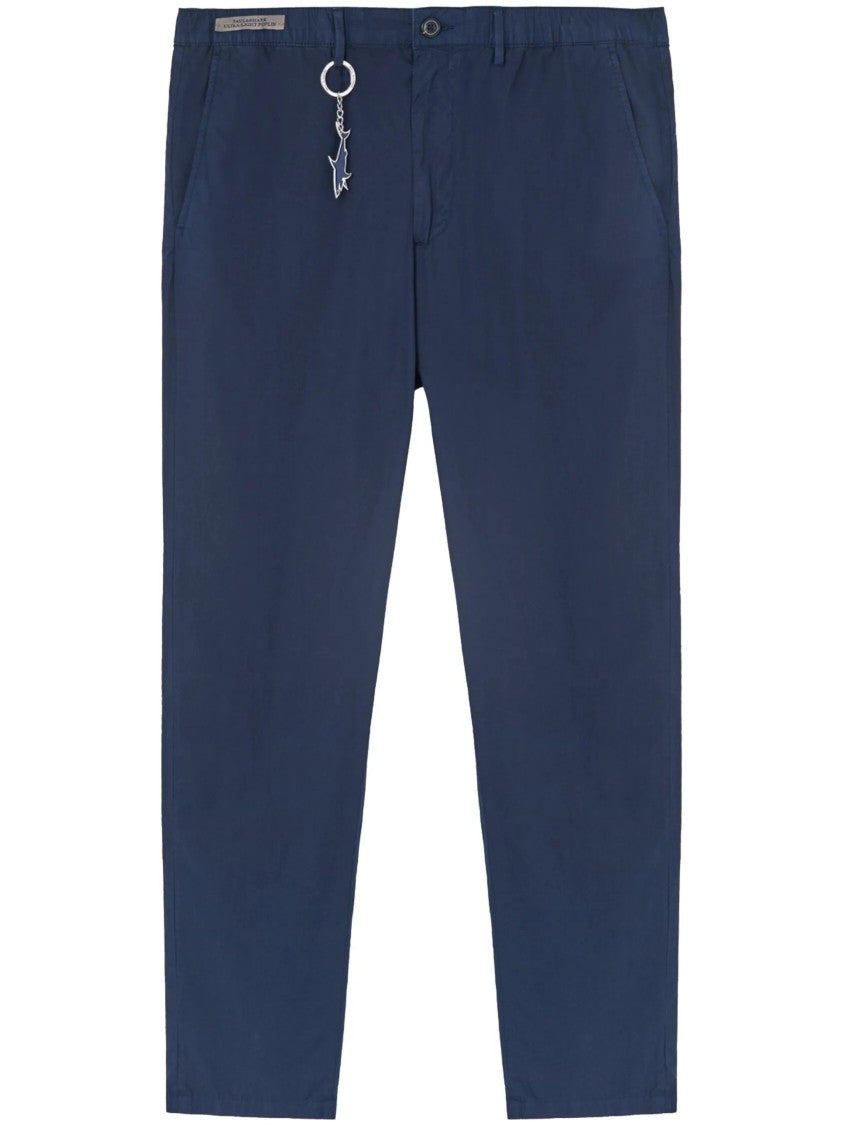 Paul & Shark Coulisse Waistband Casual Trousers In Smooth Cotton