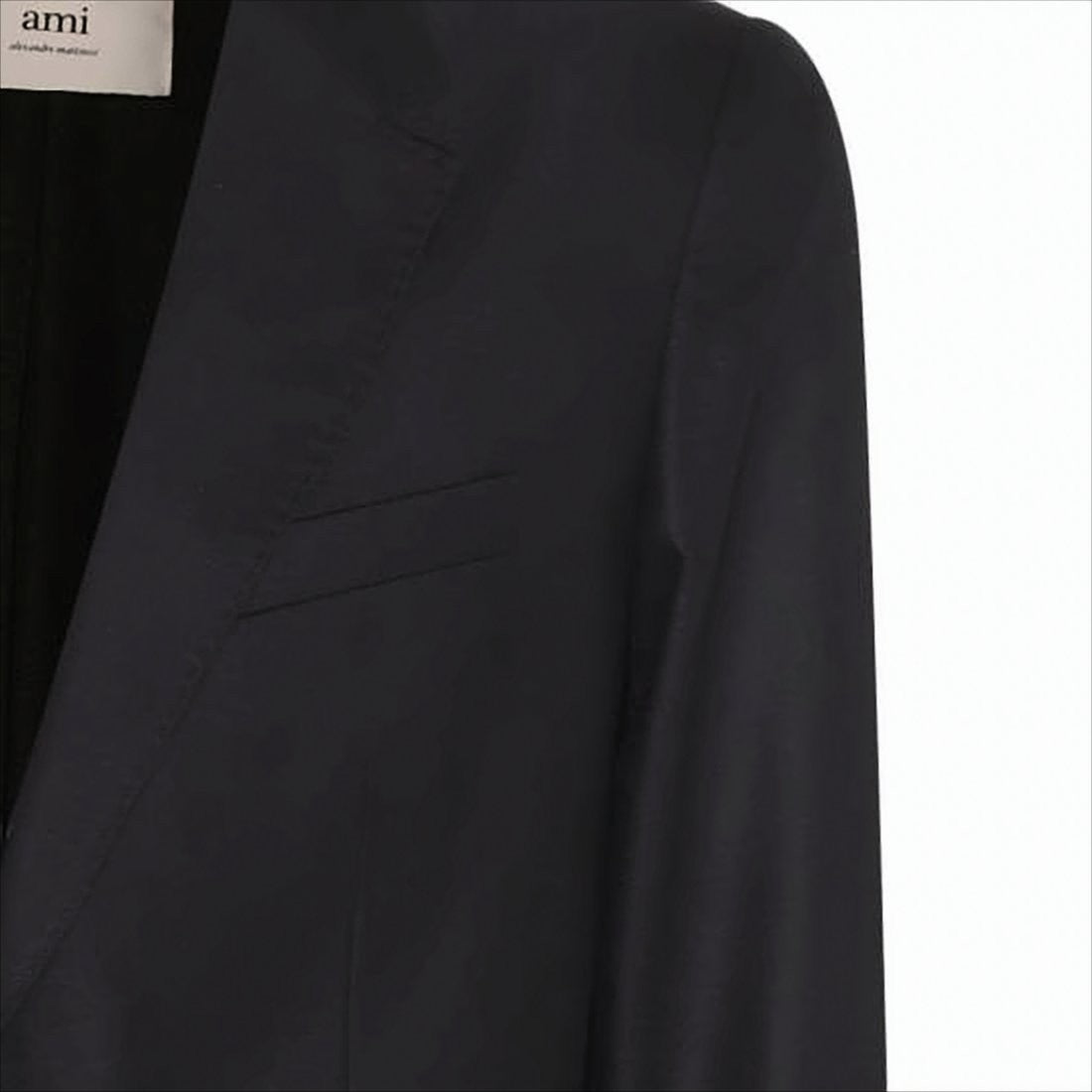 Ami Paris Tailored Black Suit Jacket With Notch Lapels