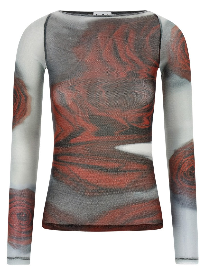 Jean Paul Gaultier 'The Red Blurry Roses' Top