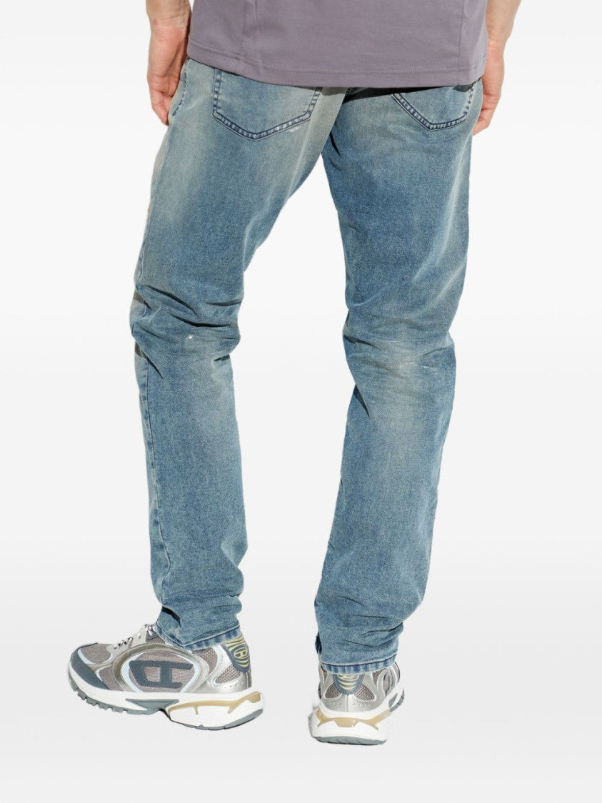 Diesel Blue Drawstring Five Pocket Logo Jeans