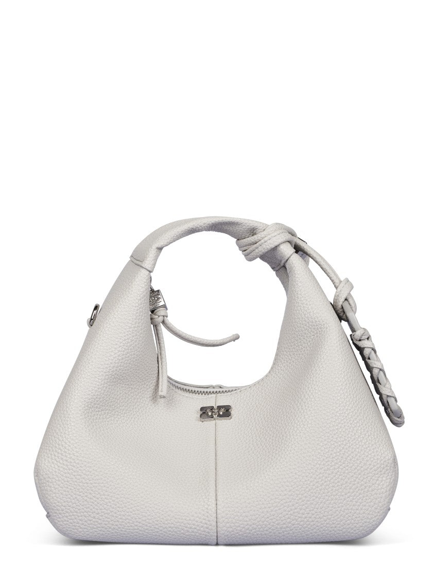 Ganni Pebbled Structured Braided Handle Shoulder Bag