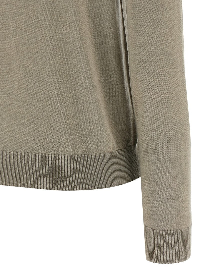 Peserico Turtleneck Sweater In Fine Cashmere And Silk With Jewel Detail