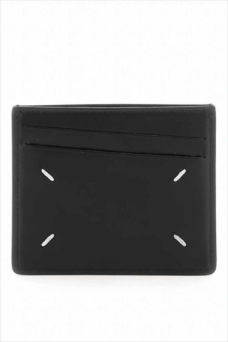 Maison Margiela Textured Calf Leather Cardholder With Signature Stitching