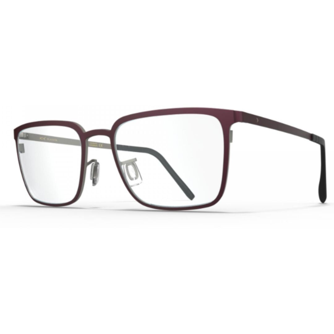 Blackfin Bf1084 Dover Rectangular Burgundy Eyeglasses With Adjustable Nose Pads