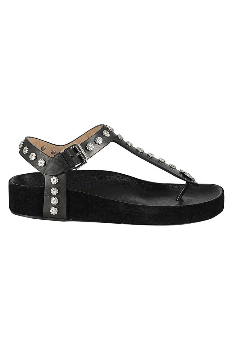 Isabel Marant Enore Black Leather Sandals