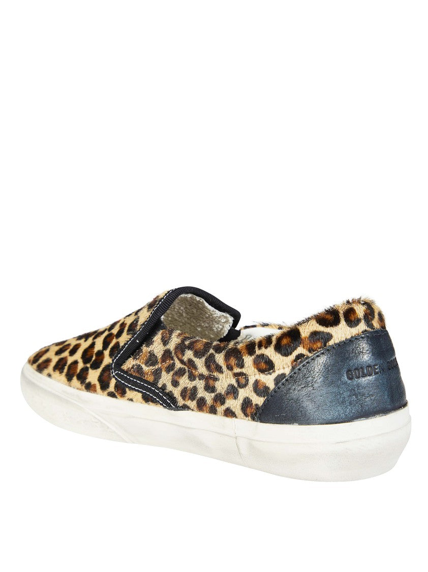 Golden Goose Leopard Print Elastic Side Panels Sneakers