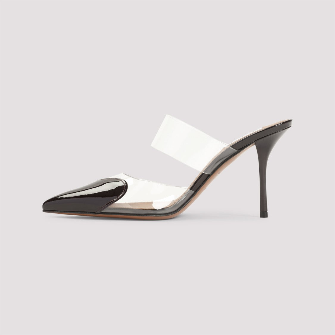 Alaïa Red Heart Detail Mules With Pvc And Leather Upper