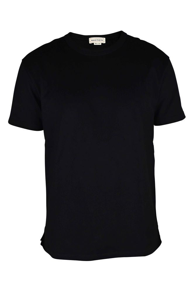 Alexander Mcqueen Classic Round Neck Black Cotton T-Shirt