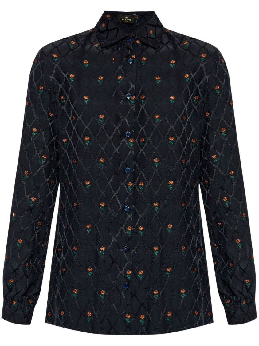 Etro Floral Diamond Grid Shirt