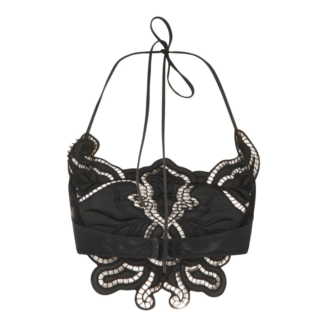 Blumarine Black Lace Cropped Top
