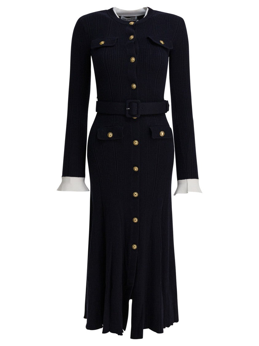 Self-Portrait Viscose Knit Midi Dress