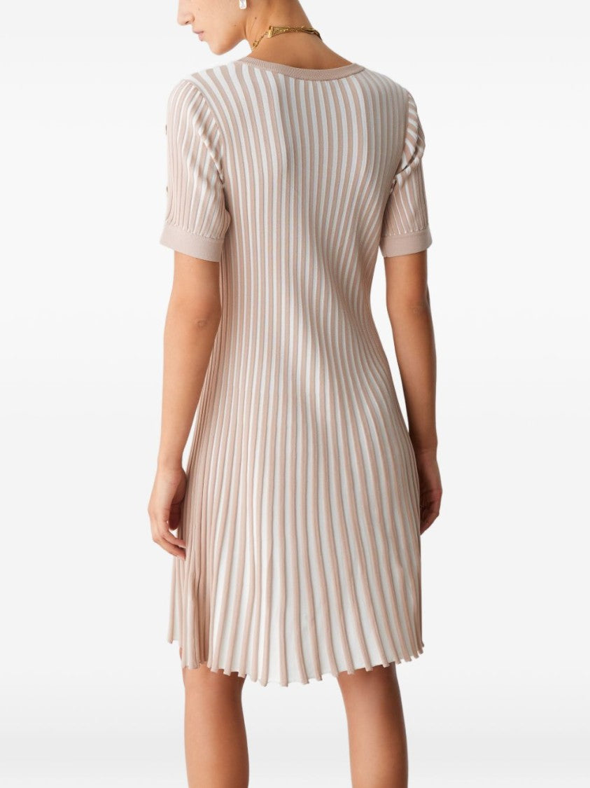 Liu Jo Beige Striped Knit Day Dress