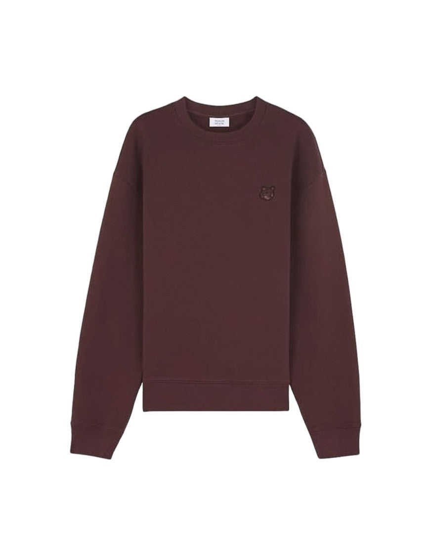 Maison Kitsuné Long-Sleeve Crewneck Sweatshirt With Subtle Embroidered Logo